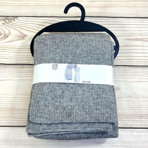 West Loop Knit Scarf LOT 2 Black & Gray Rayon Bled One Size Fits Most 67” Long - Picture 7 of 9